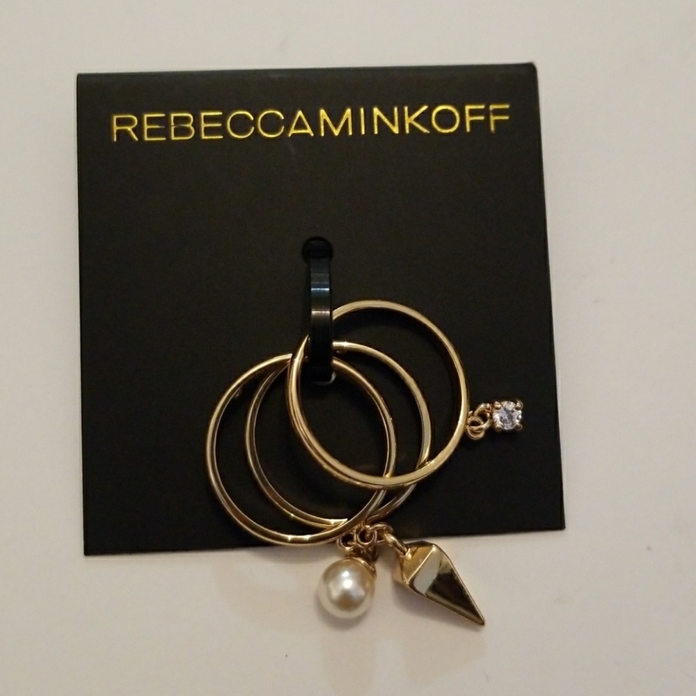 Rebecca Minkoff Set of Three Charms Rings
