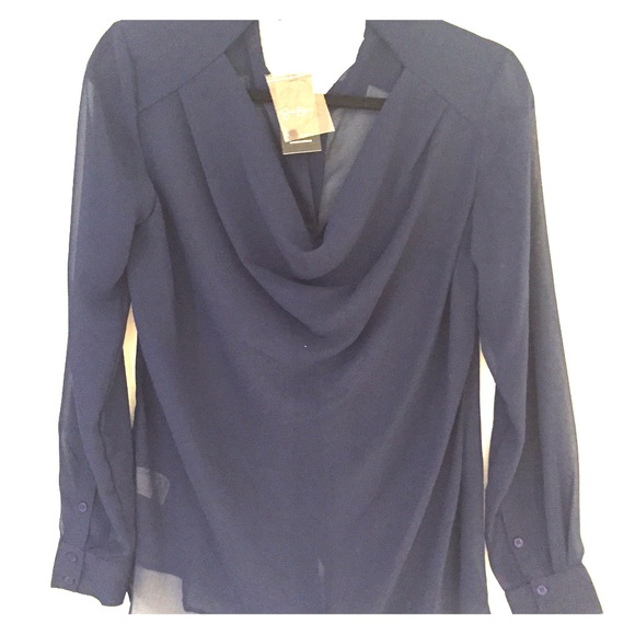 Jessica Simpson Navy Sheer Top