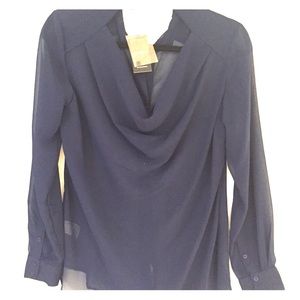 Jessica Simpson Navy Sheer Top