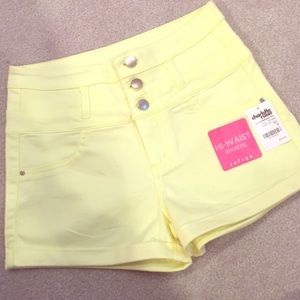 NWT Hi-Waisted Yellow jean Shorts