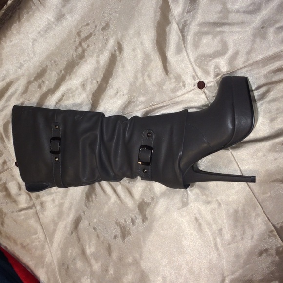 Never worn over the knee slate gray boots