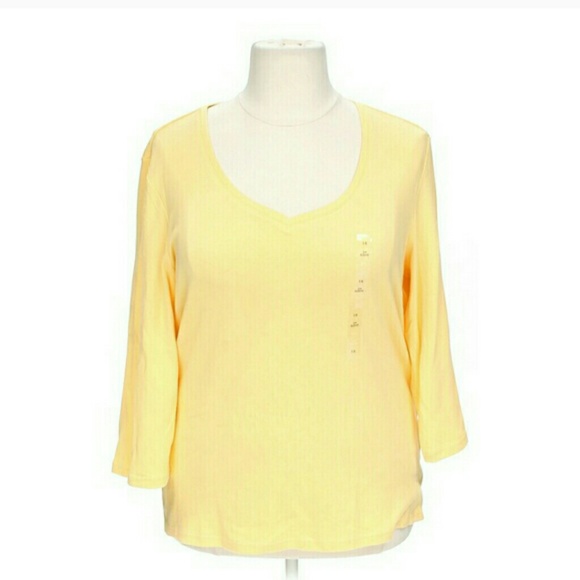 Karen Scott Plus Size Three-Quarter-Sleeve V-Neck