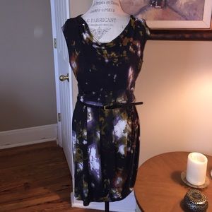 Sleeveless draped neck dress