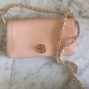 Tory Burch Adalyn Pebbled Crossbody in blush