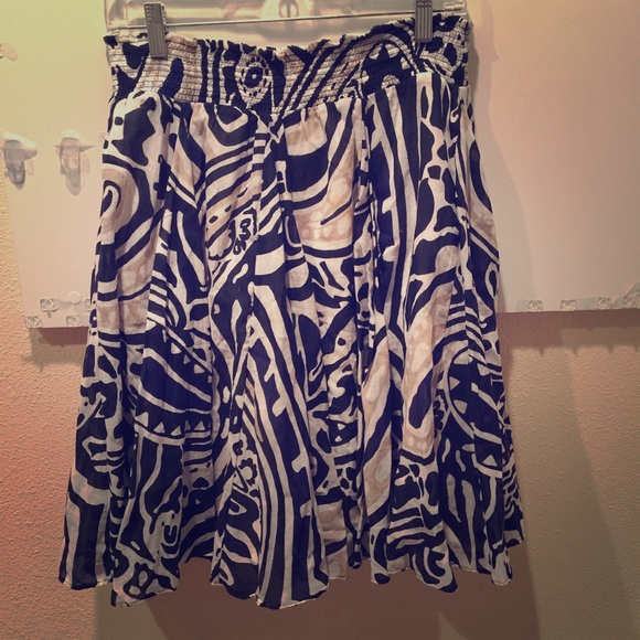 Banana republic cotton lined abstract skirt