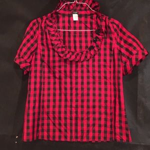 Black and Red Checkered Top