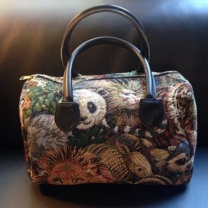 Vintage Wild Animal Tapestry Print Hand bag