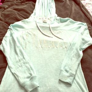 OPEN BACK BLUE HOODED SWEATSHIRT-PINK