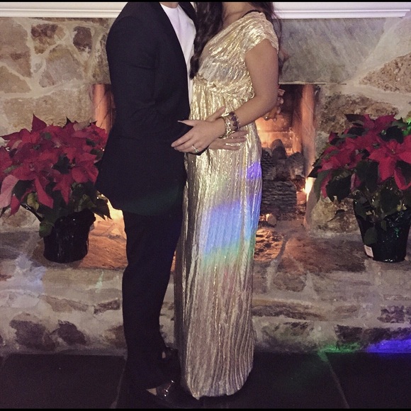 Metallic Gold Maxi Dress - Picture 4 of 4