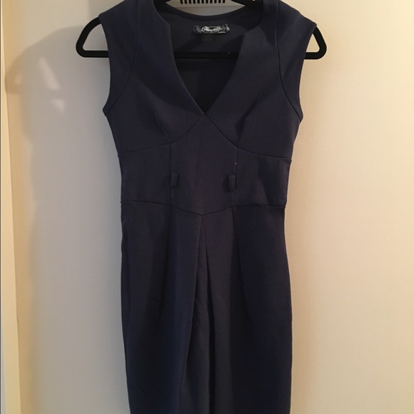 Navy blue cotton knit dress