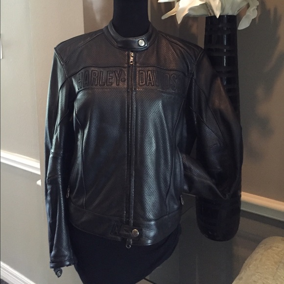Women's Harley Davidson perforated leather jacket