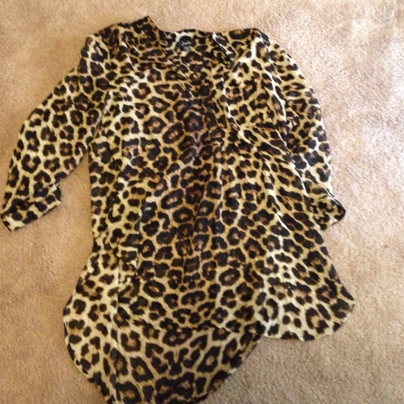 Sheer leopard print blouse