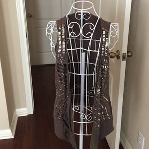 Bellatrix olive brown sequin vest