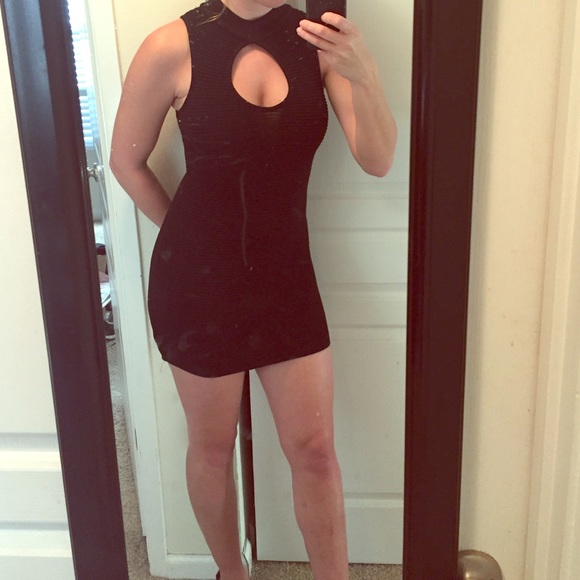 Black Keyhole Mini Dress