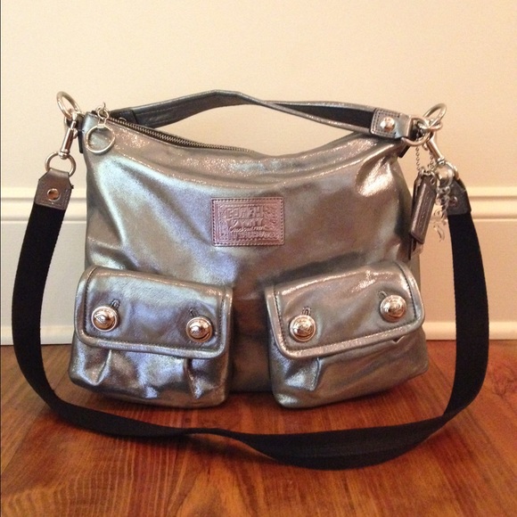 Coach Poppy Crinkle Patent Leather Crossbody