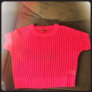 Bright pink layering sweater