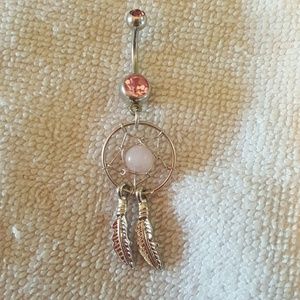 Steel dream catcher belly ring