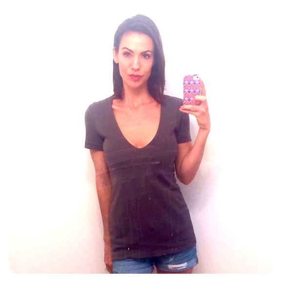 James Perse deep v t-shirt. Size 2