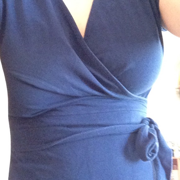 Land's End dark blue wrap dress