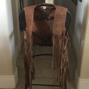 Brown size medium fringe vest