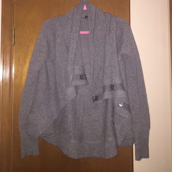 Gray button up sweater