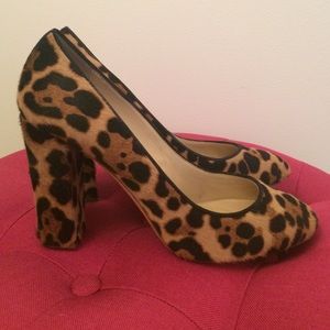 J. Crew Collection calf hair heels