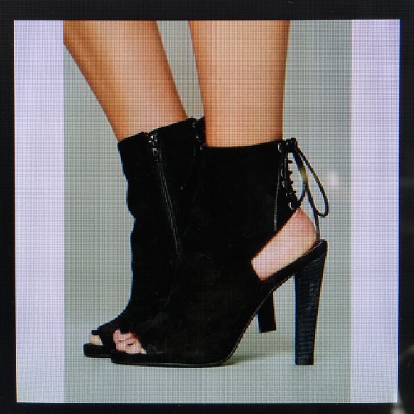 Brand new, J.C. Black Suede Solange lace up heels