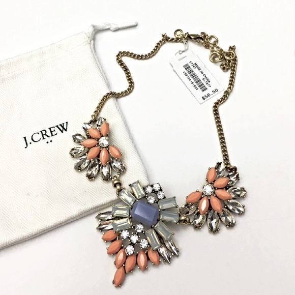 J.Crew Gorgeous Crystal Fan Necklace- New w/Tags.