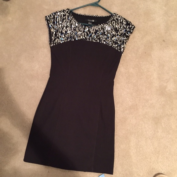 Forever 21 Sequin Black Mini Dress