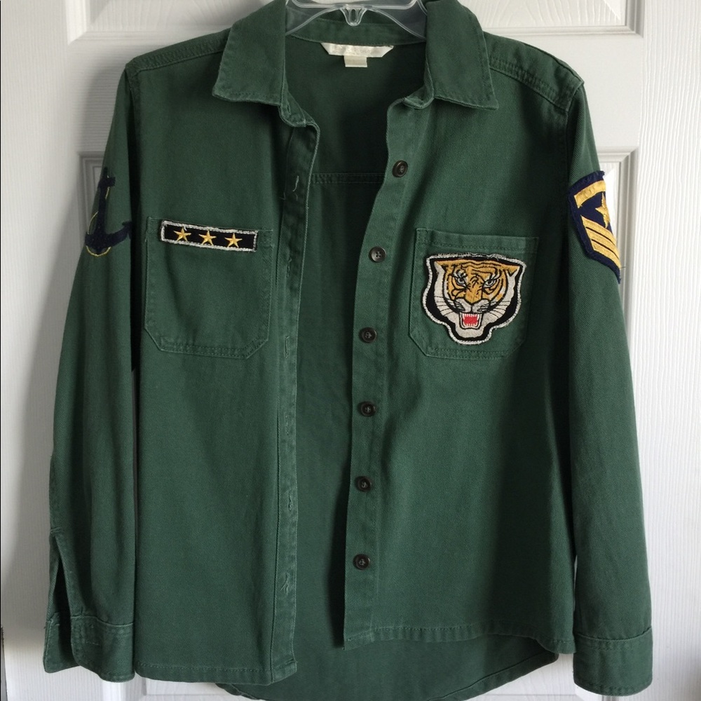 Green military style jacket