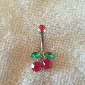 Red cherry belly ring