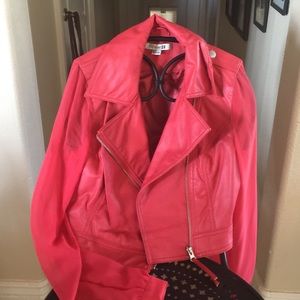 Medium orange/coral mini jacket like leather