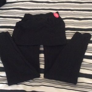 Leggings with mini-skirt attached.