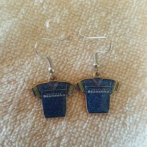 NEW!! Pair of Seahawks football jersey earings.