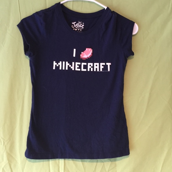 Childs navy blue Minecraft shirt