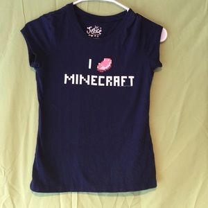 Childs navy blue Minecraft shirt