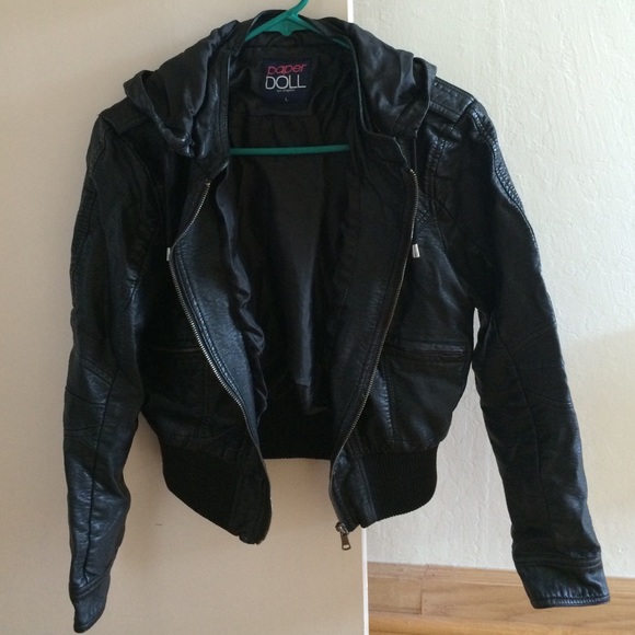Paper doll Jackets & Blazers - Paper doll black leather jacket