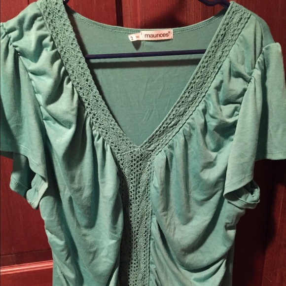 New Maurice's teal blue top 2x