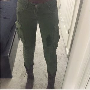 Moto Zippered cargo  jeans