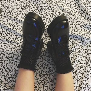 Patent Leather Heeled Oxfords