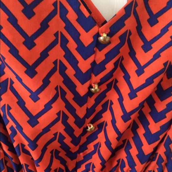 Orange and navy dress - Picture 2 of 2