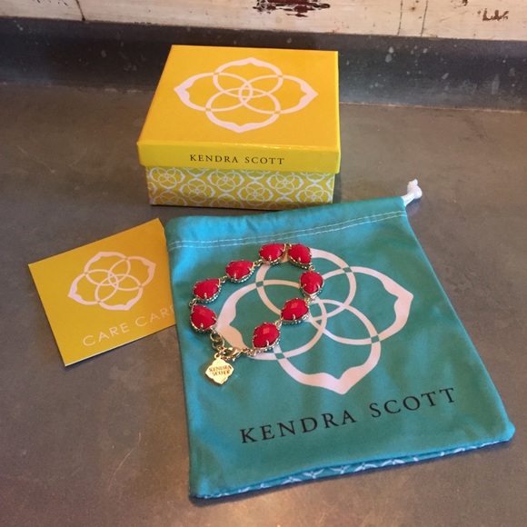 Red Color Bar Kendra Scott Brynn Bracelet