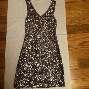Gray Sequins mini dress
