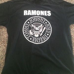 A black Ramones t shirt