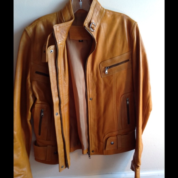 Burnt Orange Leather Jacket - Picture 3 of 4