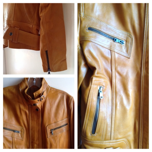 Burnt Orange Leather Jacket - Picture 4 of 4