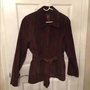 Brown suede leather jacket