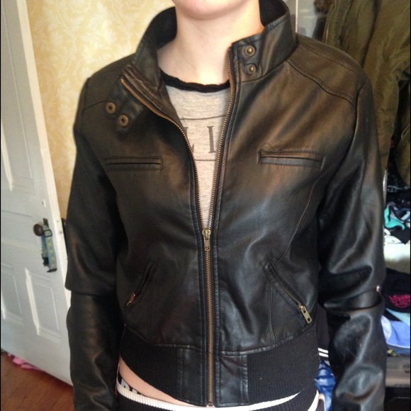 Leather moto jacket