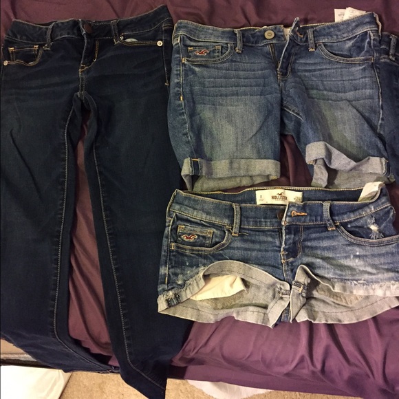 7 Hollister/AE/A&F size 0 jeans, capris and shorts