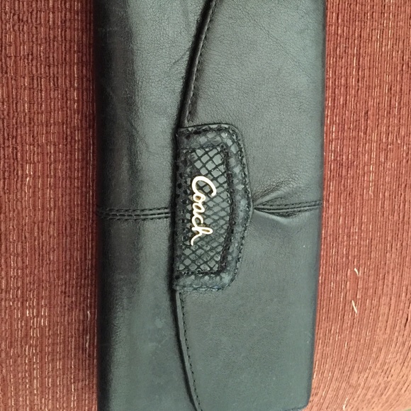 Authentic black leather coach wallet